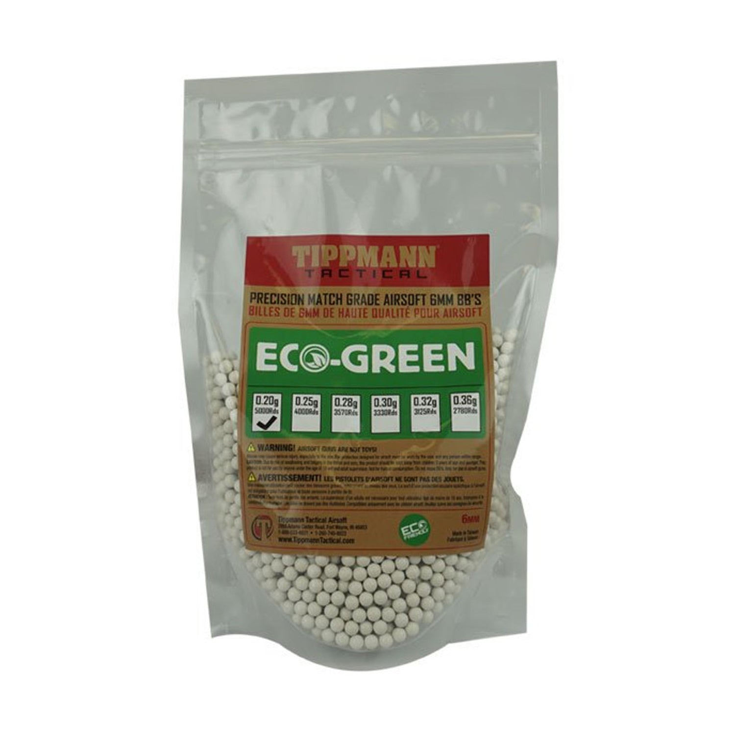 Tippmann 6mm ECO BB 0.20g 5000 BBs - White