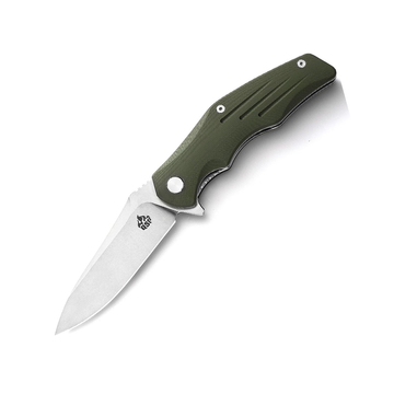QSP Pocket Knife PANGOLIN QS105-B, Steel Blade and G10 Handle(Stone Wash Blade)