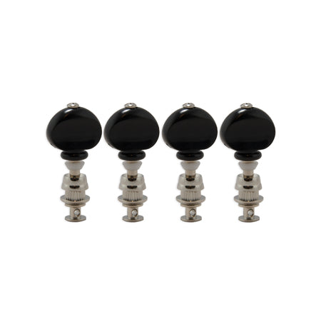 Champion Uke Pegs W/ Black Buttons Nickel Set 4