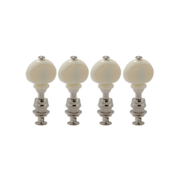 CHAMPION™ UKE PEGS W/ WHITE BUTTONS NICKEL SET 4