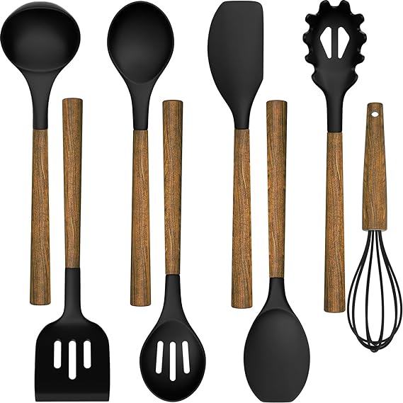 Silicone Cooking Utensil Set, Umite Chef 8-Piece Kitchen Utensils Set