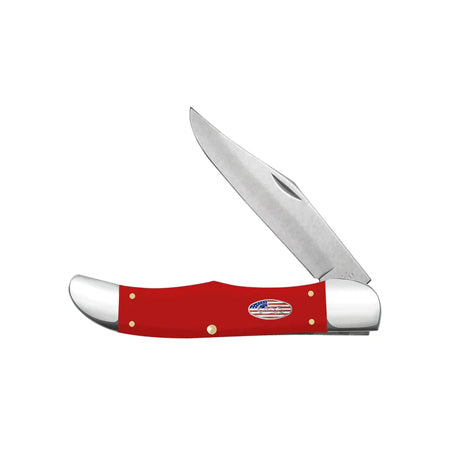 POCKET KNIFE FOLDING HUNTER - AMERICAN WORKMAN CS - SMOOTH RED SYNTHETIC