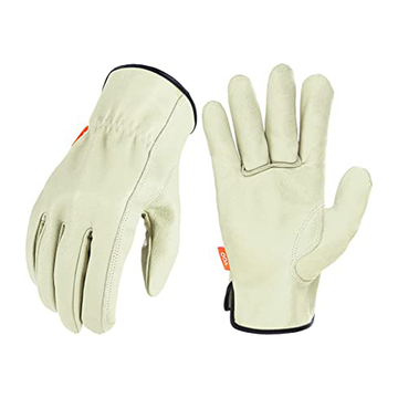 3-Pairs Ulined Safety Pigskin Leather Work Gloves Men, Rigger Gloves
