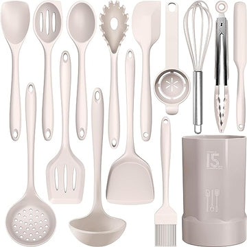Silicone Cooking Utensils Set - 446°F Heat Resistant