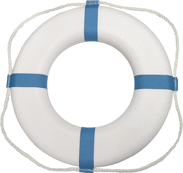 Life Ring, White with Blue Stripes, 25