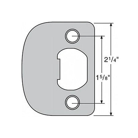 Kwikset 83796 Full Lip 1/4" Round Corner (RCS4), Satin Nickel