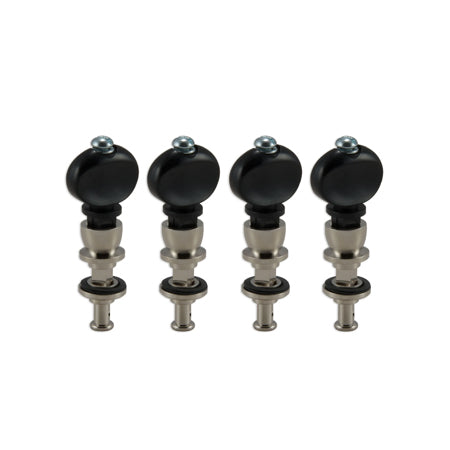 Champion™ violin pegs nickel w/ Black buttons set 4