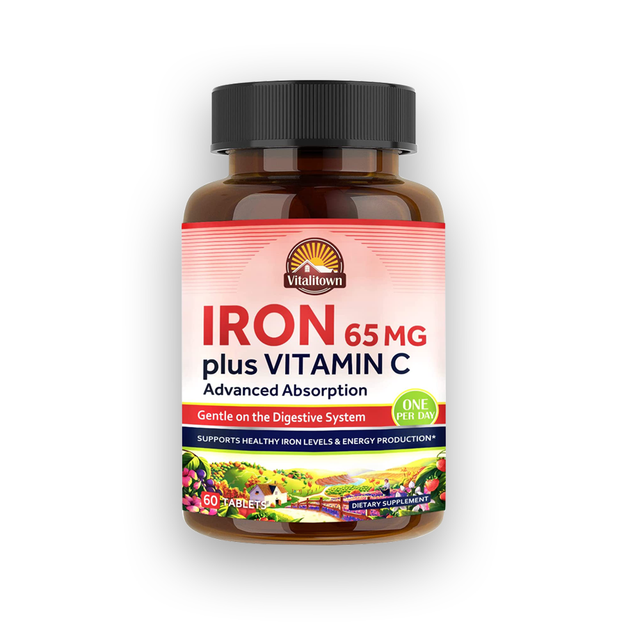 Iron 65 mg, Carbonyl Iron with 250 mg Vitamin C for Enhanced Absorptio