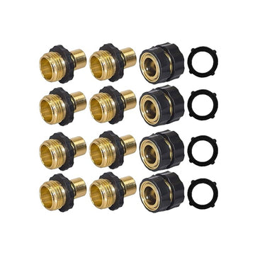 4 Pcs Female & 8 Pcs Male of No Leak Quick Connect Hose Fittings