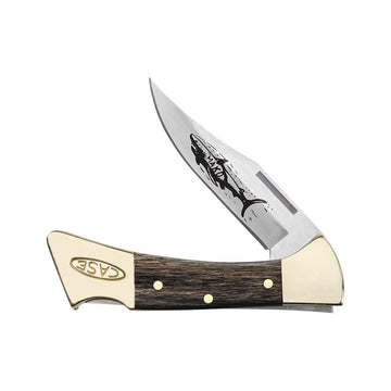 Case WR XX Pocket Knife Black Staminawood Mako W/Leather Sheath