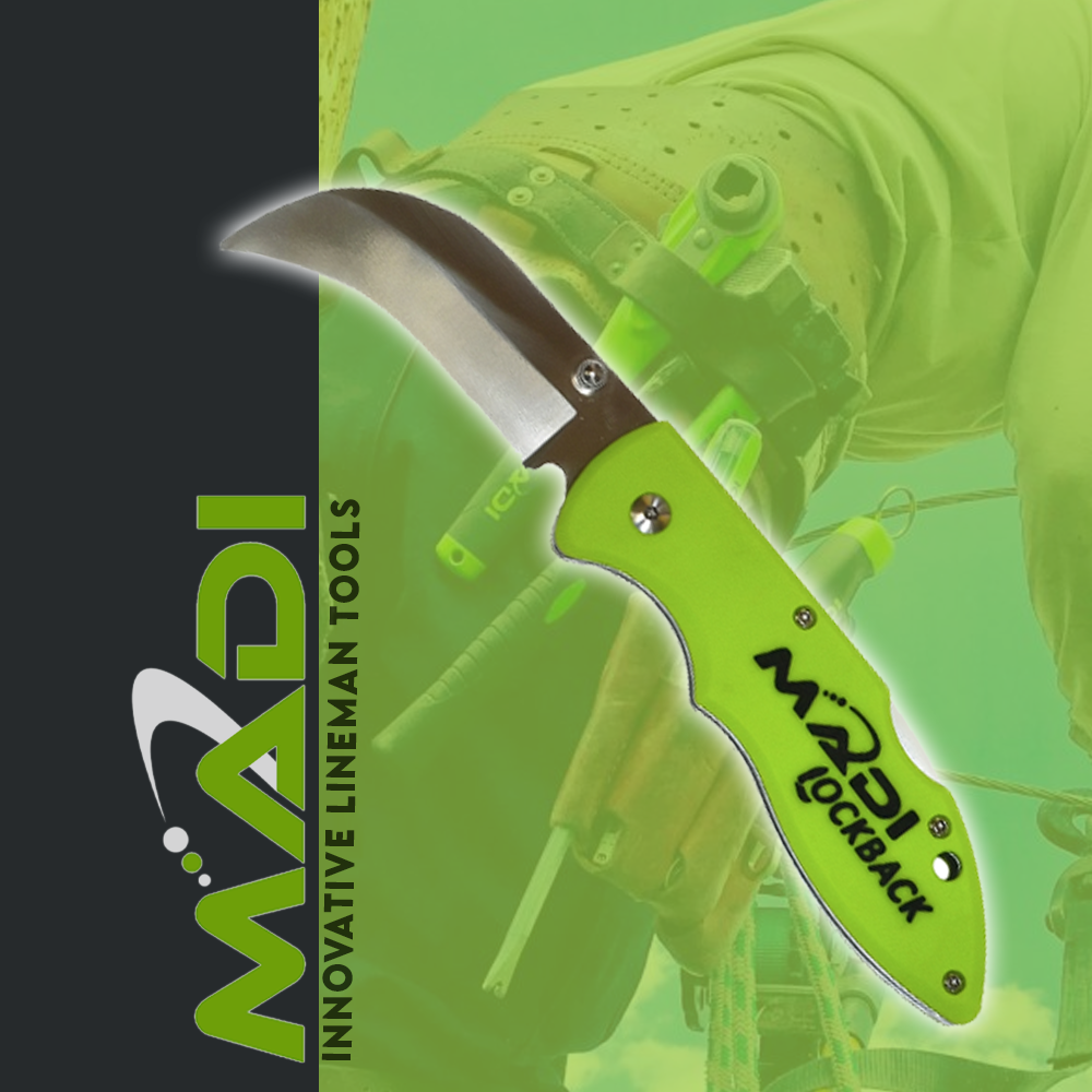 MADI LOCKBACK Blunted Tip Lineman Knife