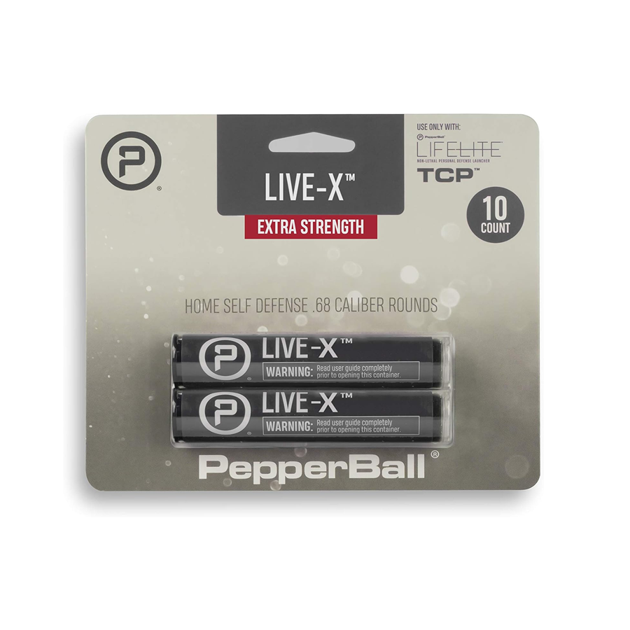 PepperBall Live-X Police Grade Projectiles, Powerful Non Lethal Self Defense .68 Caliber PAVA Powder, 10 Count