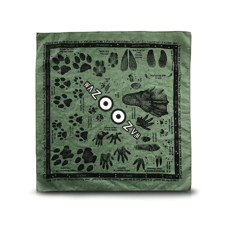 Animal Tracks Survival Bandana for Camping, Hiking, Hunting, Backpacking, and Outdoors - Scarf