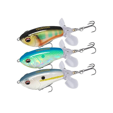 Topwater Fishing Lures with BKK Hooks, Pencil Plopper Fishing Lures for Bass