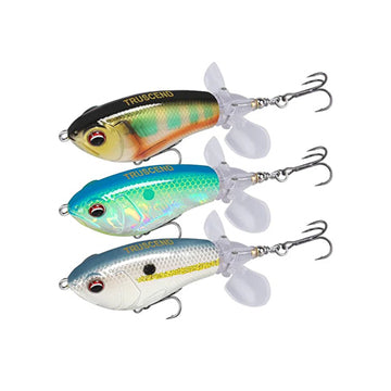 Topwater Fishing Lures with BKK Hooks, Pencil Plopper Fishing Lures for Bass