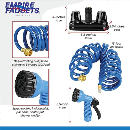 Potable Water Hose Set with Coil Hose and Quick Disconnect - Thumbnail 4