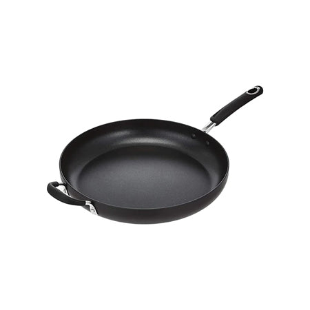 Basics Hard Anodized Non-Stick 14-Inch Skillet with Helper Handle, Black