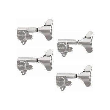 Grover Mini Bass Guitar Tuning Machines - 20:1 Ratio - 4 In-Line - Chrome