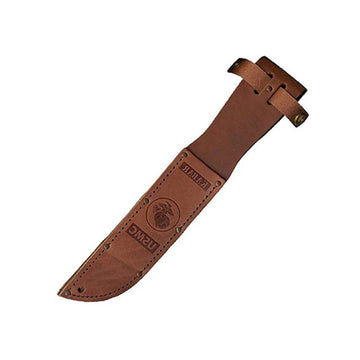 KA-BAR 1217S, Leather Sheath, USMC Logo, Fits Knife with 7" Blade, Brown