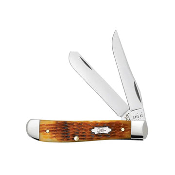 Case XX WR POCKET KNIFE MINI TRAPPER - ANTIQUE BONE ROGERS CORN COB JIG, ITEM 52830, LENGTH CLOSED 3 1/2 INCH (6207 SS)