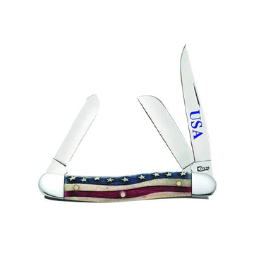 Case WR XX Pocket Knife Patriotic Smooth Natural Bone Medium Stockman 64136