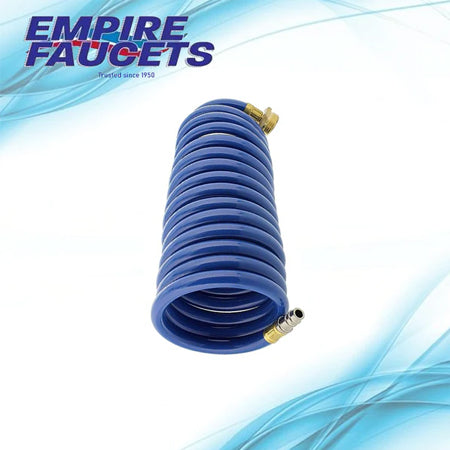 Water Hose Set - 15ft Blue Coil Hose and Heavy Duty Hose - Thumbnail 3