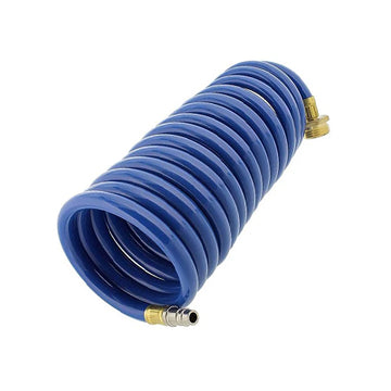 Water Hose Set - 15ft Blue Coil Hose and Heavy Duty Hose