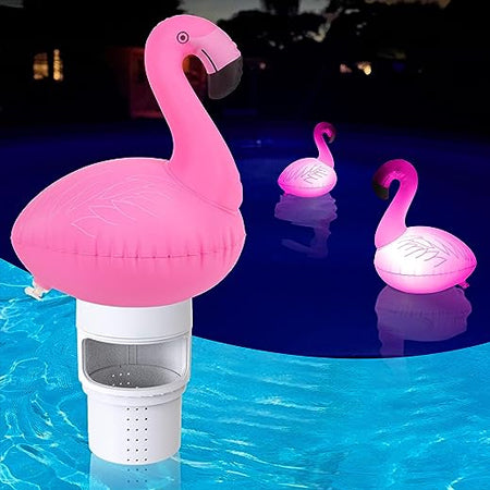 Enopoly Prime Retail Inflatable Flamingo Floating Chlorine Dispenser