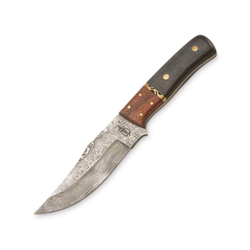 Sharp Custom Handmade 1095 Rain Drop Damascus Fixed Blade Hunting Knife