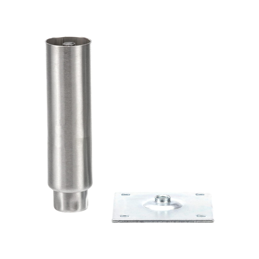 1-5/8"OD x 6" H Stainless Steel Equipment Leg with Removable Mounting Plate