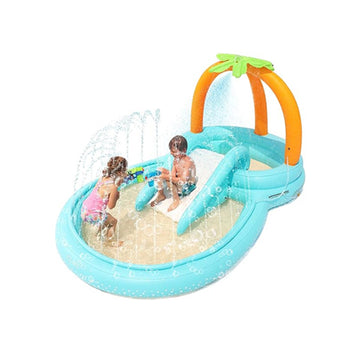 Play Center Kids Pool with Slide, Water Sprayers Thickened Wear-Resistant Full-Sized