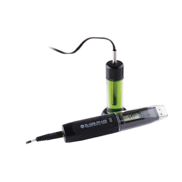 USB Data Logger with Thermistor Probe in VFC-Compliant Glycol Bottle.