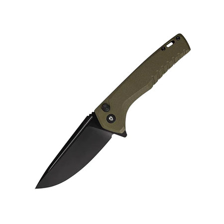 Button Lock Folding Knife, Oversized Fine Edge Drop Point Blade