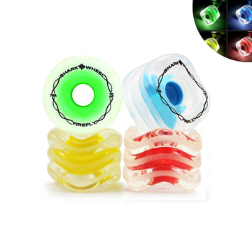 Shark Wheel 70MM, 78A Firefly - Clear With Blue, Red, Green, Yellow Lights