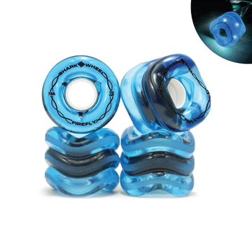 Shark Wheel 70MM, 78A Firefly - Transparent Blue With Blue Lights