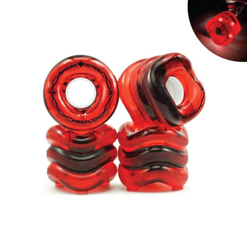Shark Wheel 70MM, 78A Firefly - Transparent Red With Red Lights
