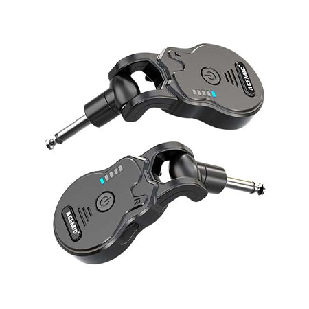 Wireless transmitter and receiver for electric guitar and bass