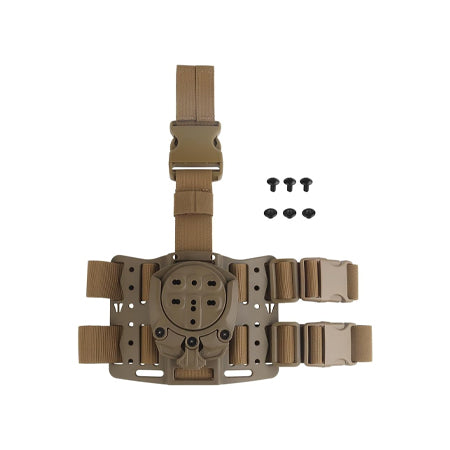 Tactical Leg Panel Adapter，Belt Clip Holster Adapter, Adjustable Cant (360°) with Loop Strap & Plastic Buckle Leg Strap