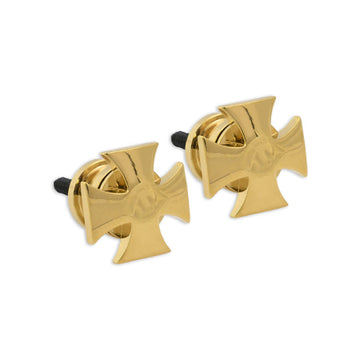 Artist strap button iron cross gold