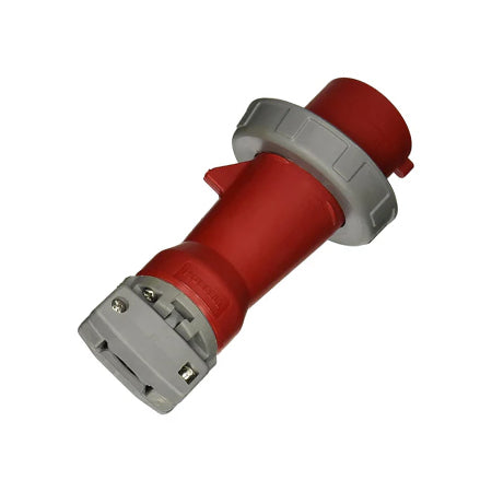 Pin and Sleeve IEC Plug, 3 Pole, 4 Wire, 30 amp, 3 Phase, 480V, Watertight