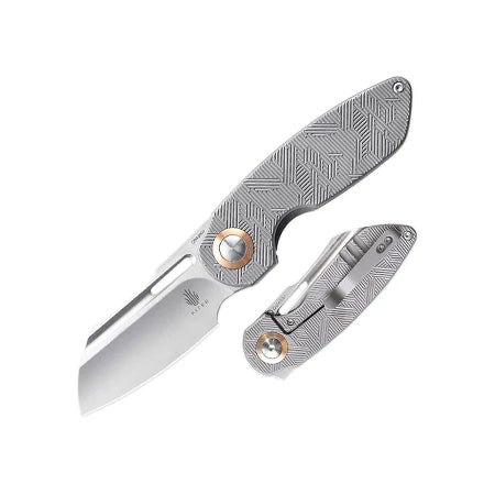 Kizer OCTOBER Folding Knife 2.91 Inches 20CV Blade Steel Pocket Knife Titanium Handle Ki3569A1