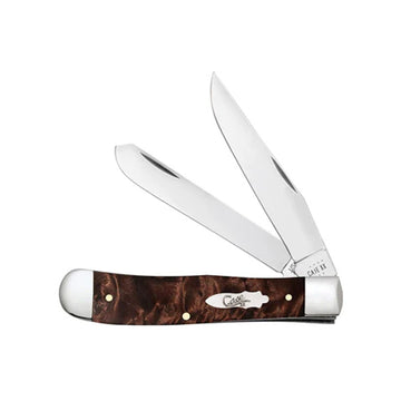 POCKET KNIFE TRAPPER - BROWN MAPLE BURL WOOD