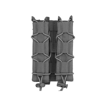 Tactical Double Extended 9mm Mag Pouch,Open Top Quick Pull Long Flashlight Holder Magazine Bag