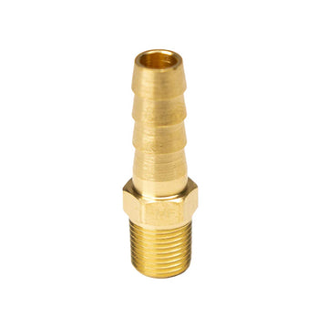 Brass Barb / Barbed Hose Fitting, 5/16" Hose ID Barb x 1/8" Male NPT Adaptor