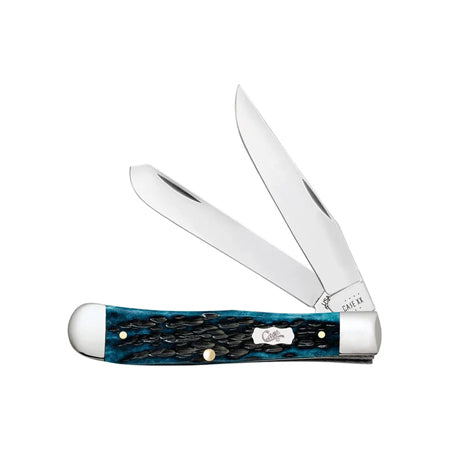 Pocket Knife Mediterranean Blue Bone Trapper, Length Closed: 4 1/8 inches