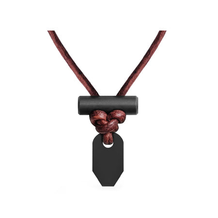 Bushcraft Fire Starter Necklace | Modern Day Flint & Steel Two-Part Pendant blk