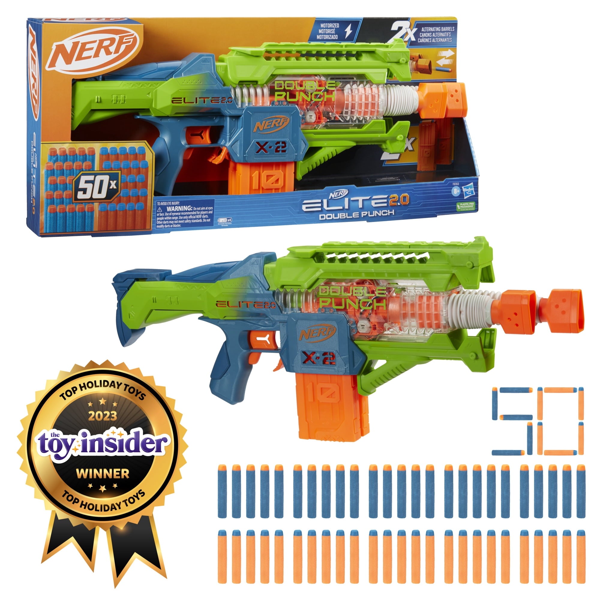 50 Nerf Elite Darts, 2x 10-Dart Clips