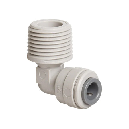 Acetal Copolymer Tube Fitting, Rigid Elbow, 1/4" Tube OD x 1/4" NPTF Male (Pack of 10)