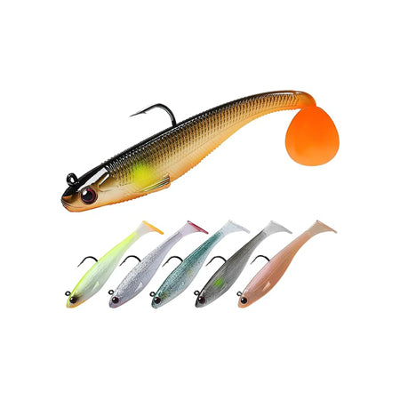 Head Soft Fishing Lures, Paddle Tail Swimbaits for Bass Fishing