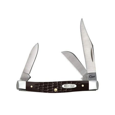 Pocket Knife Brown Synthetic Jigged Small Stockman, Length Closed: 2 5/8 Inches